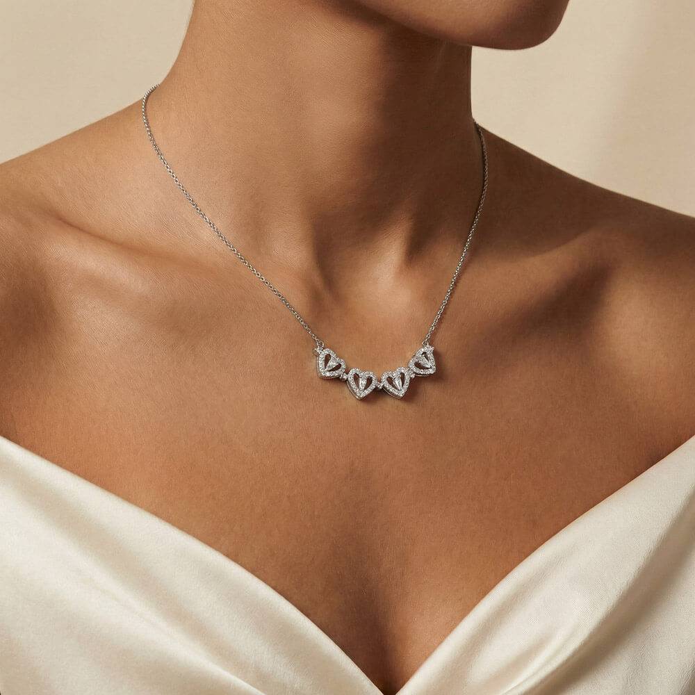 To My Beautiful Daughter - Magnetic Hearts Necklace